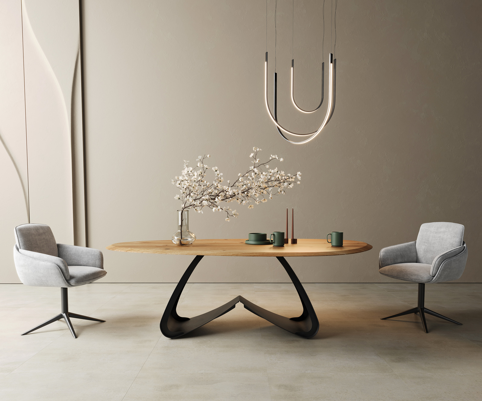 "W alakú fém láb fekete asztallapokhoz 200 cm-től" - Image 2