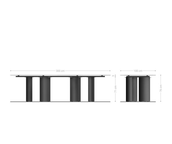 Étkezőasztal Edge 300x100 kerámia Minas melange fehér bézs pilier fém effekt felület titán - Image 7