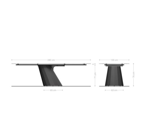 Étkezőasztal Edge ovális 280x130 kerámia Laminam® Emperador extra polírozott sötétbarna parabolikus metál arany - Image 7