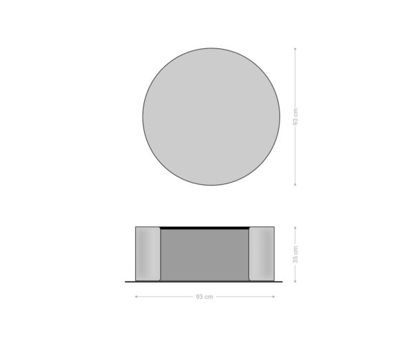 Dohányzóasztal Haru 90x35 cm Laminam® kerámia Noir Desir barna metál ezüst - Image 6