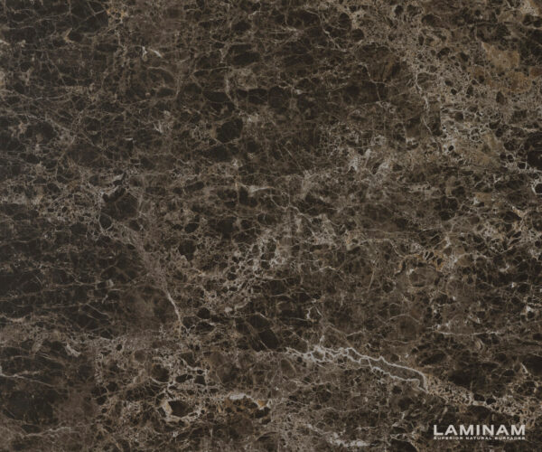 Étkezőasztal Edge ovális 315x150 kerámia Laminam®Emperador extra fényes sötétbarna rozsdamentes acél láb grafit - Image 3