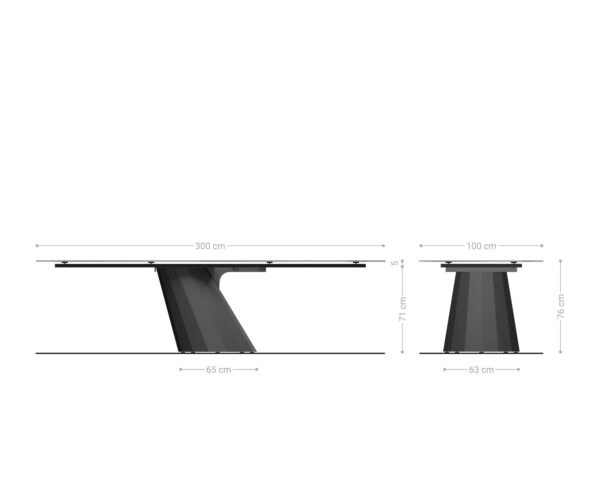 Étkezőasztal Edge 300x100 kerámia Calacatta Luxe fehér arany szürke parabolikus metál arany - Image 8