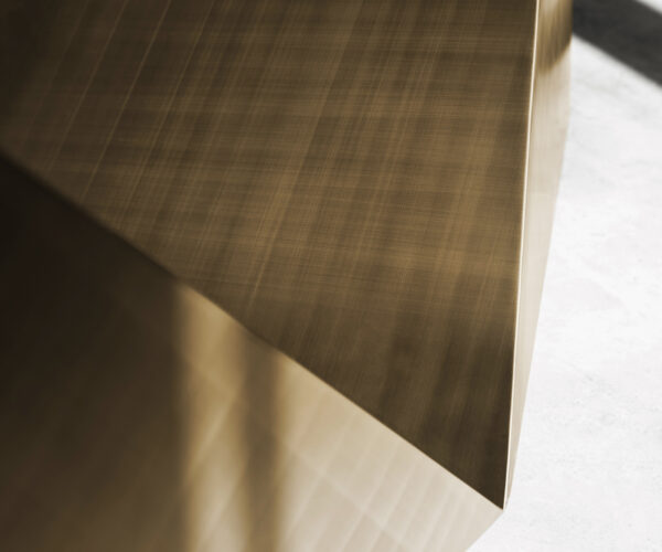 Étkezőasztal Edge 300x100 cm kerámia Calacatta Luxe fehér arany szürke Prisma metál arany - Image 6