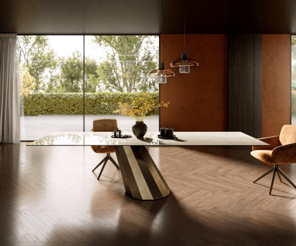Étkezőasztal Edge 300x100 kerámia Laminam® Onice Oro Parabel metál arany