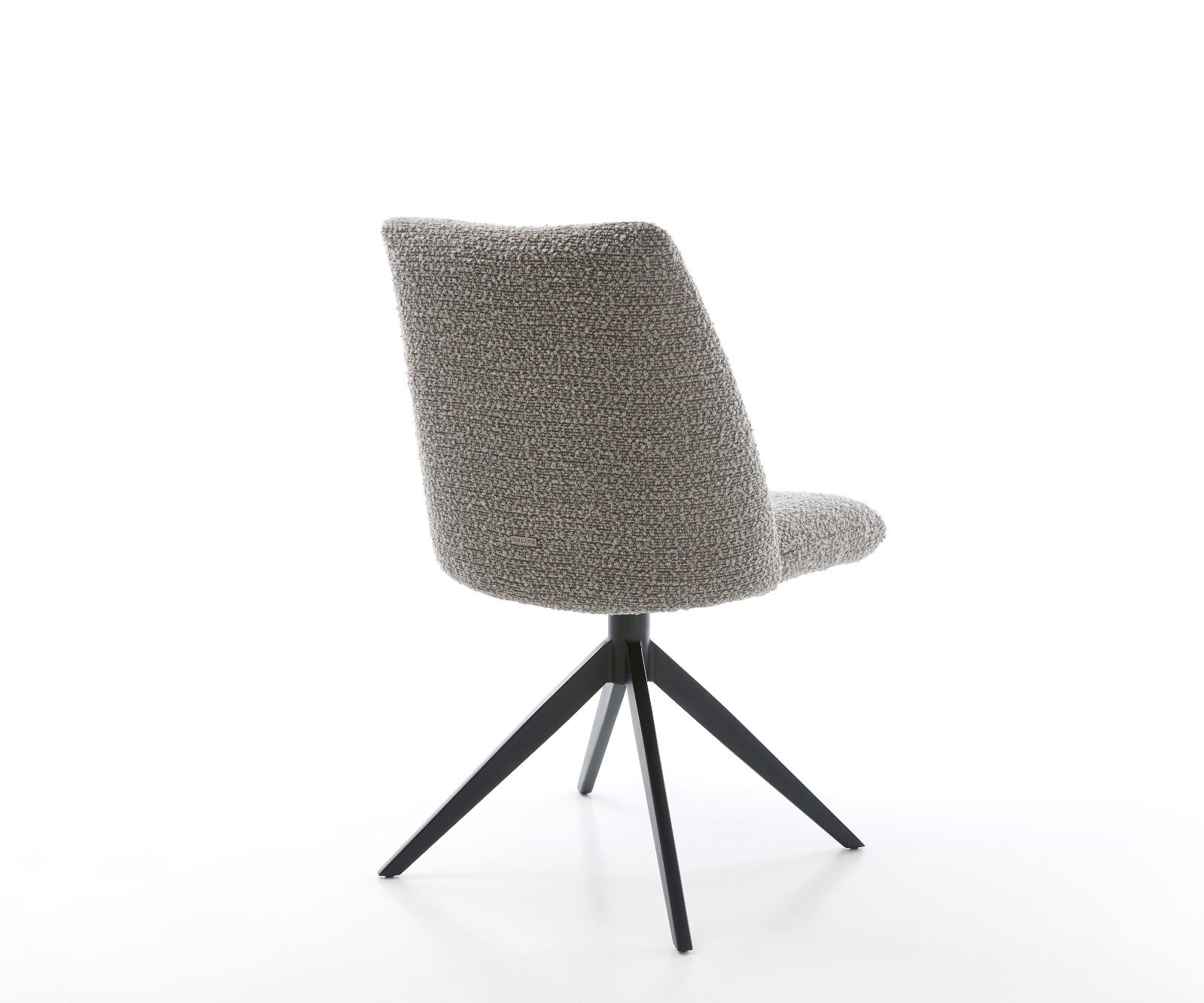 Étkezőszék Elso-Flex bouclé ezüstszürke kereszt láb széles fekete 360° forgatható hintamechanizmus zsákrugó - Image 5