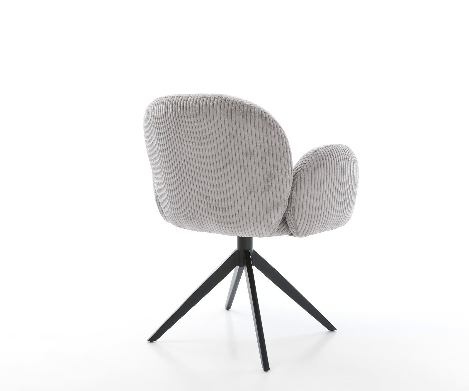 Étkezőszék Nube-Flex karfás mikroszálas ezüstszürke kereszt láb széles fekete 360° forgatható hintamechanizmus zsákrugós matraccal - Image 5