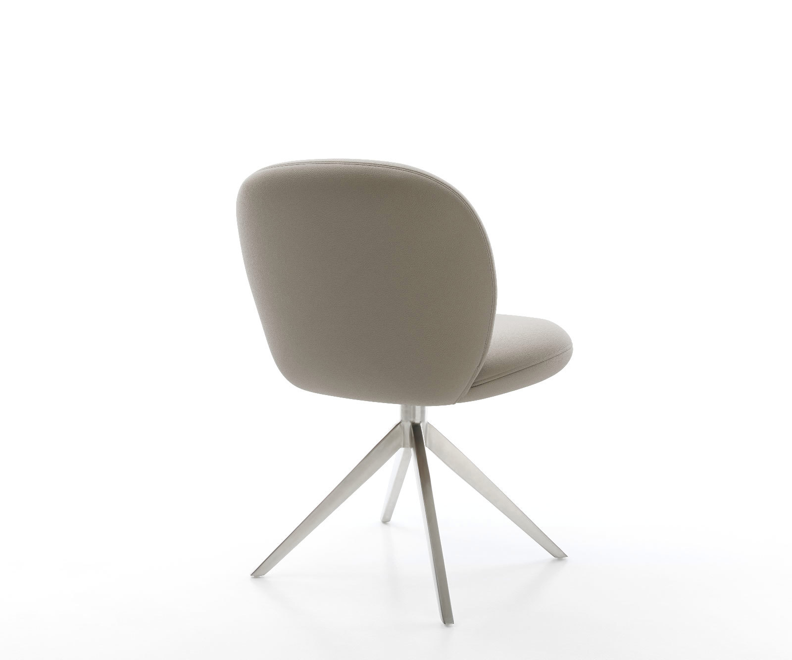 Étkezőszék Nube-Flex valódi bőr sötét bézs kereszt láb széles rozsdamentes acél 360° forgatható billenő zsákrugós matrac - Image 5