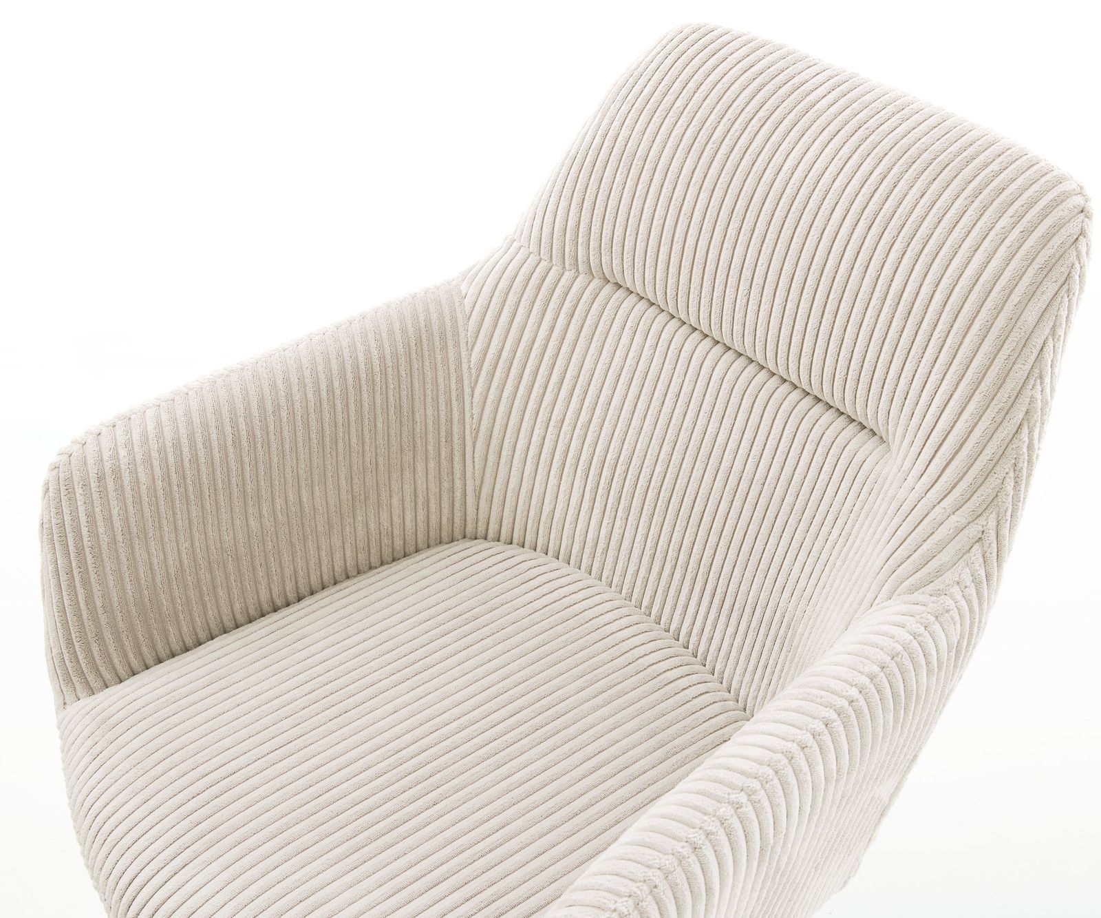 Étkezőszék Pejo-Flex kordbársony bézs kereszt láb széles grafit 360° forgatható billenő zsákrugós matrac - Image 4