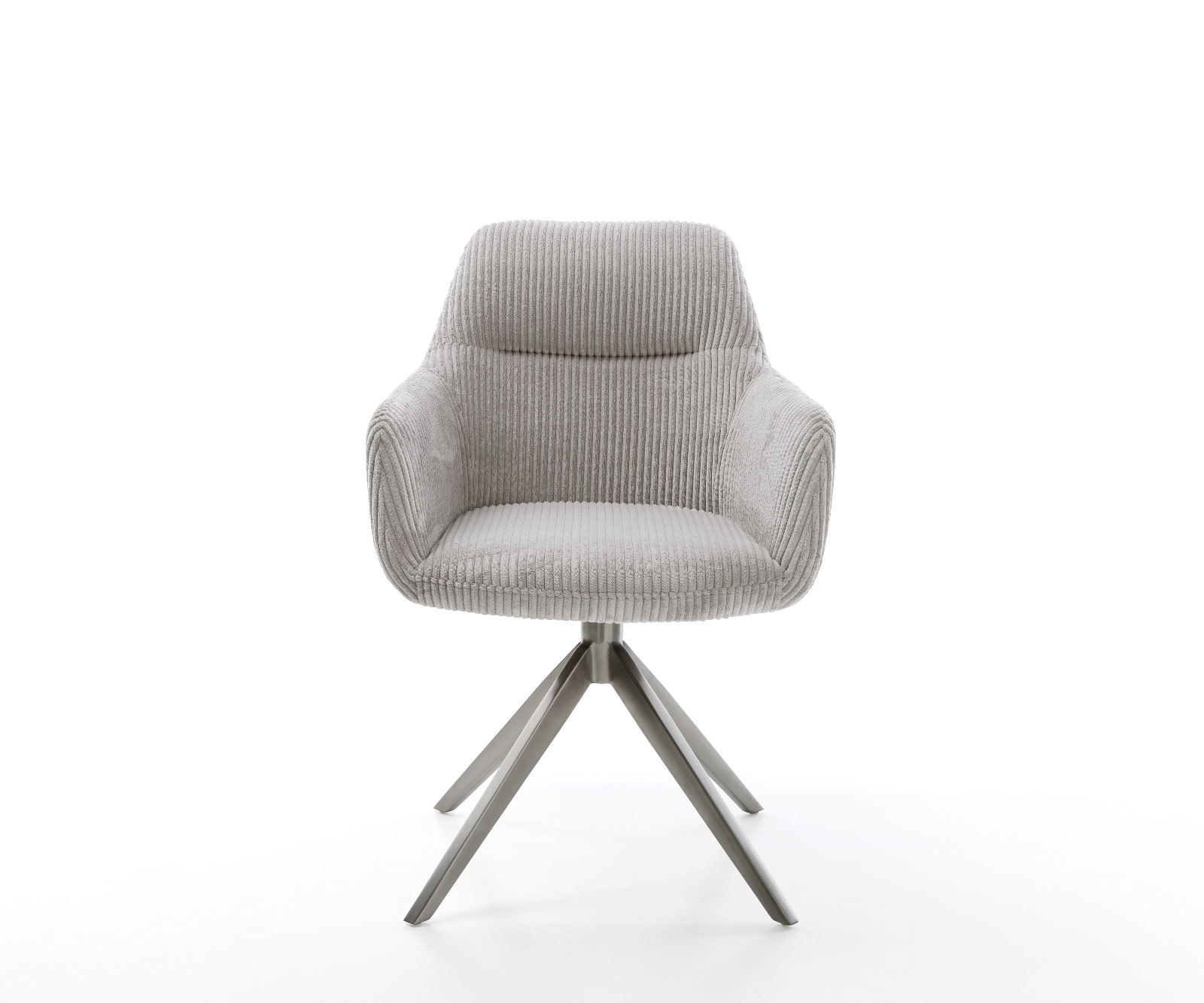 Étkezőszék Pejo-Flex plüss kordbársony ezüstszürke kereszt láb széles grafit 360° forgatható billenő zsákrugós - Image 2