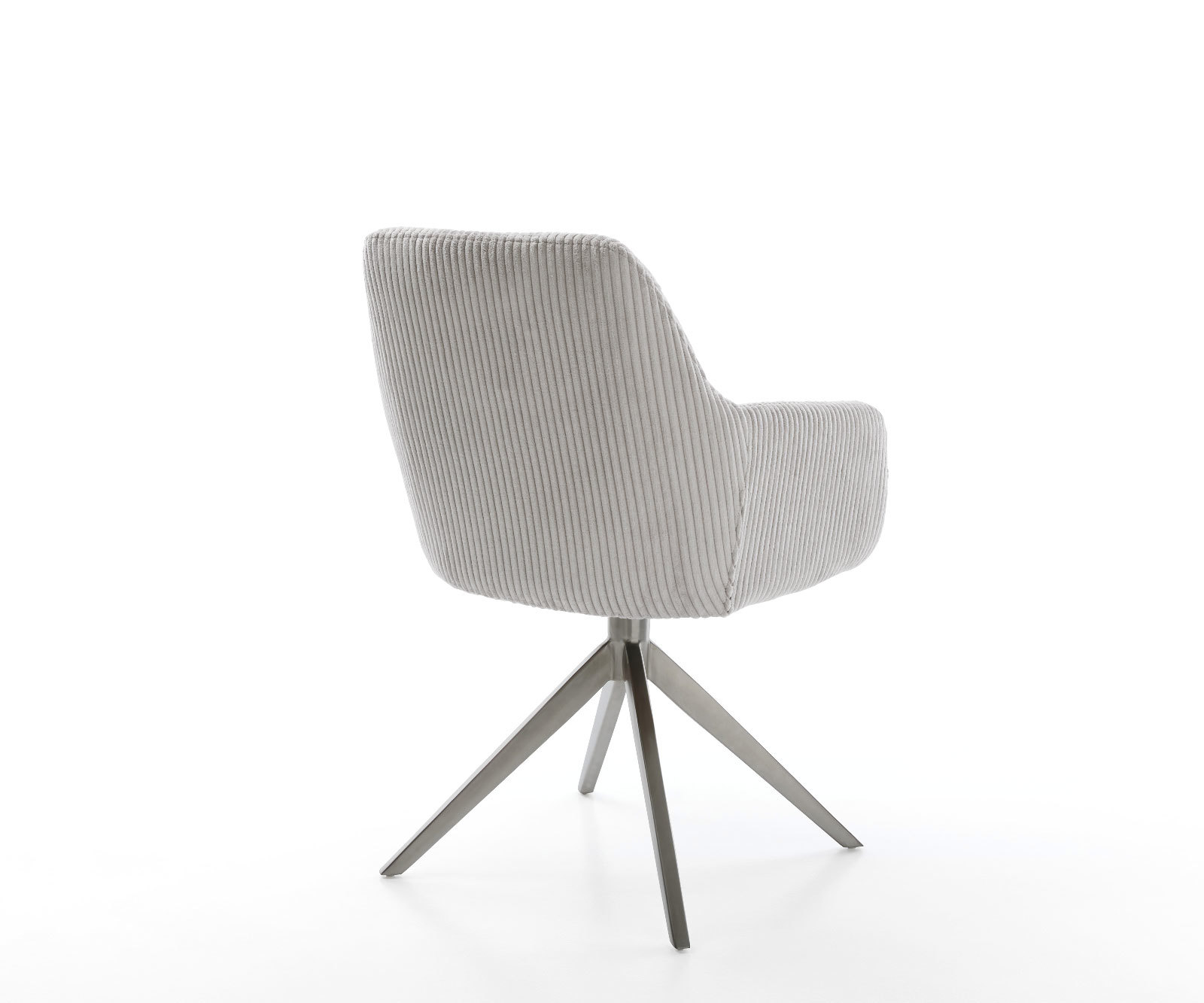 Étkezőszék Pejo-Flex plüss kordbársony ezüstszürke kereszt láb széles grafit 360° forgatható billenő zsákrugós - Image 5