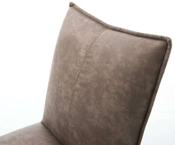 Étkezőszék Lelio-Flex mikroszálas taupe vintage kereszt láb széles rozsdamentes acél 360° forgatható billenő zsákrugós - Image 4