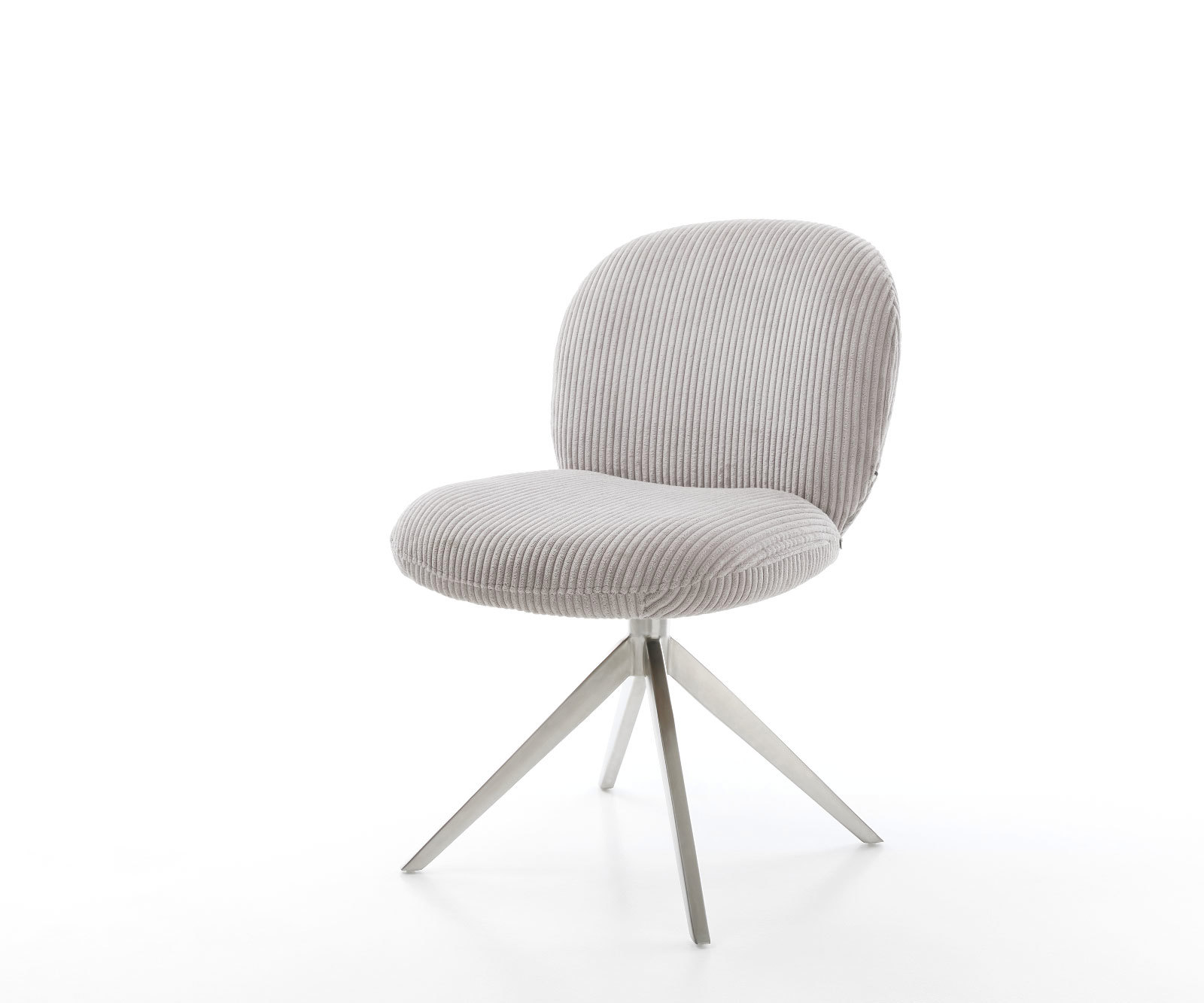 Étkezőszék Nube-Flex mikroszálas ezüstszürke kereszt láb széles rozsdamentes acél 360° forgatható billenő zsákrugós matrac