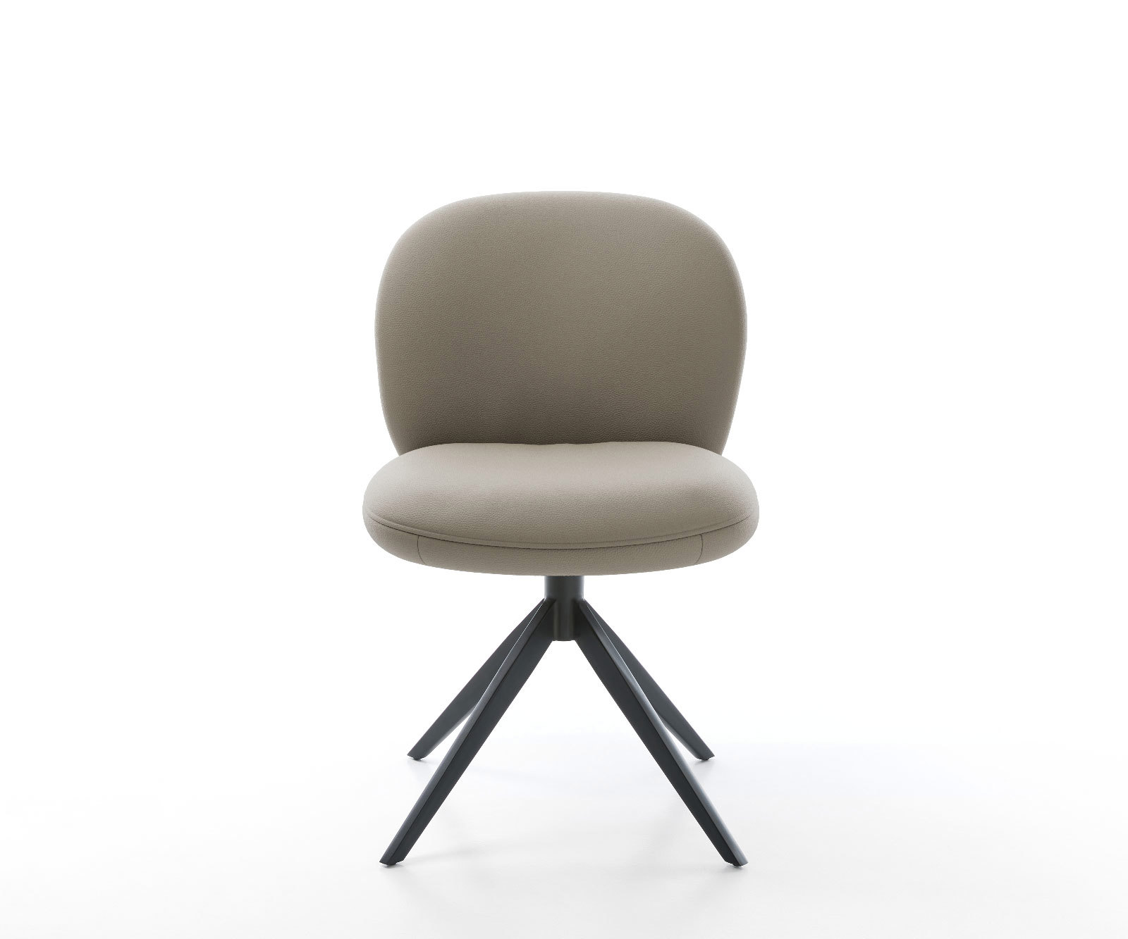 Étkezőszék Nube-Flex valódi bőr sötét bézs kereszt láb széles fekete 360° forgatható billenő zsákrugós matrac - Image 2