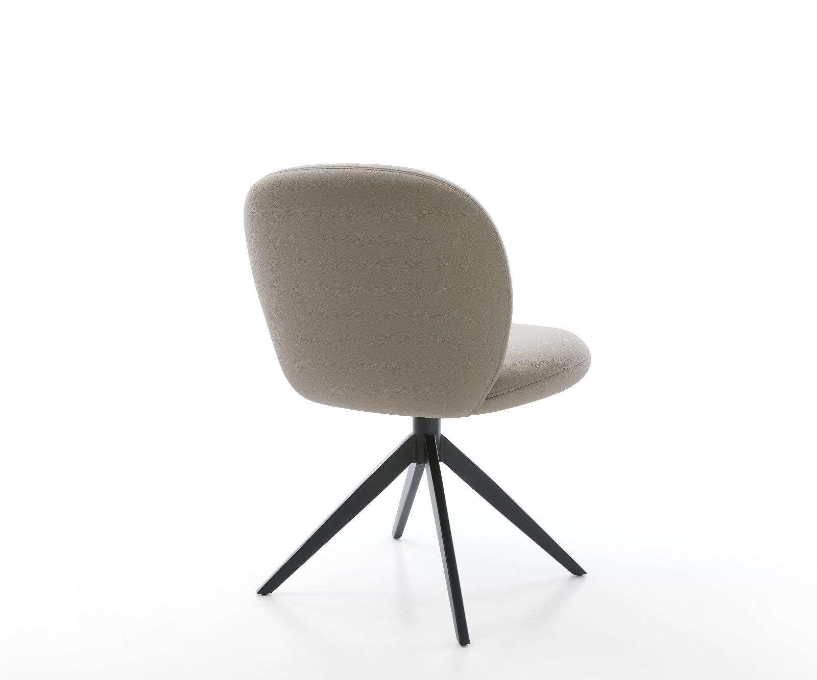 Étkezőszék Nube-Flex valódi bőr sötét bézs kereszt láb széles fekete 360° forgatható billenő zsákrugós matrac - Image 5