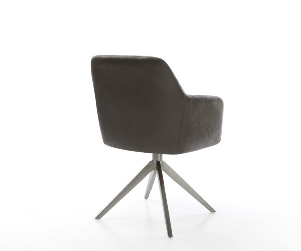 Étkezőszék Greg-Flex mikroszálas antracit vintage kereszt láb széles grafit 360° forgatható billenő zsákrugós matrac - Image 5