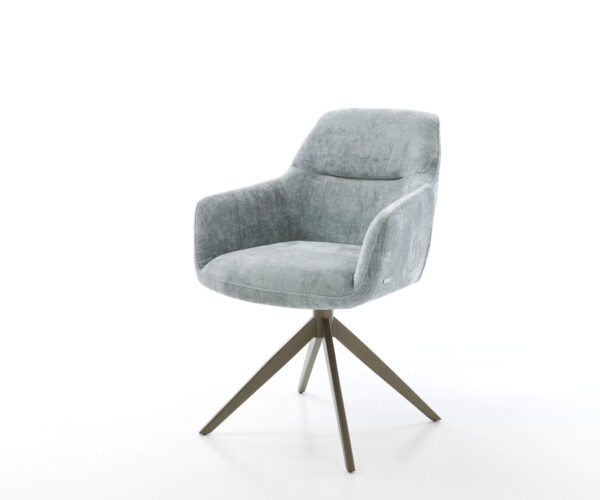 Étkezőszék Pejo-Flex mikroszálas pasztellkék kereszt láb széles titán effekt felület 360° forgatható billenő funkció zsákrugós matrac