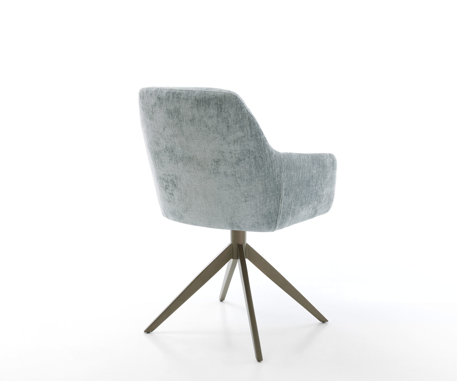 Étkezőszék Pejo-Flex mikroszálas pasztellkék kereszt láb széles titán effekt felület 360° forgatható billenő funkció zsákrugós matrac - Image 5