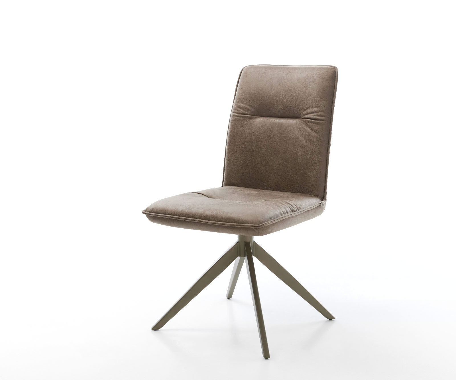 Étkezőszék Vinjo-Flex mikroszálas taupe vintage kereszt láb széles titán hatású 360° forgatható billenő funkció