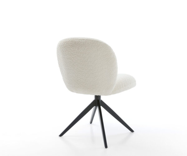 Étkezőszék Nube-Flex bouclé fehér kereszt láb széles fekete 360° forgatható billenő zsákrugó - Image 5