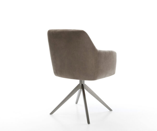 Étkezőszék Greg-Flex mikroszálas taupe vintage kereszt láb széles grafit 360° forgatható hintamechanizmus zsákrugós matrac - Image 5
