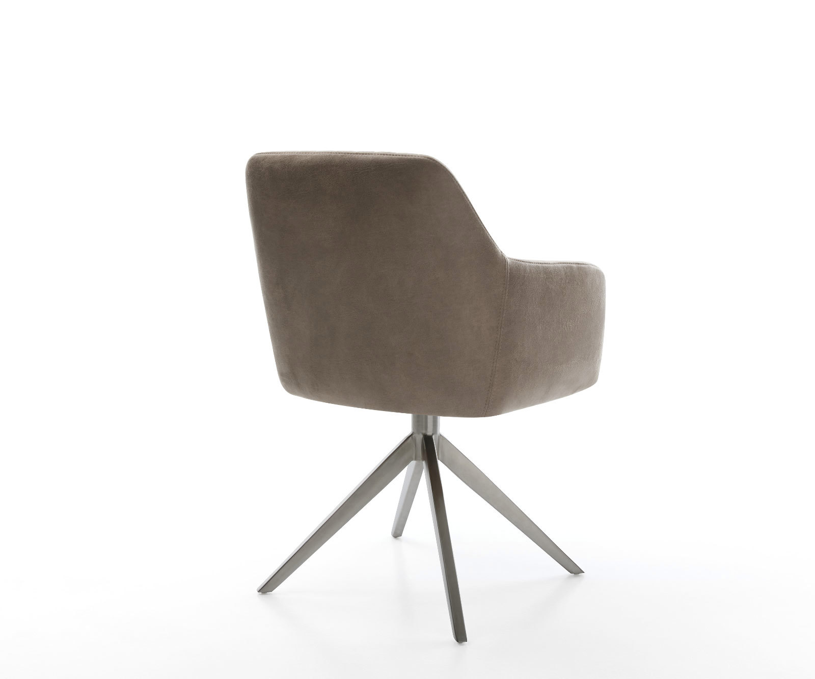 Étkezőszék Greg-Flex mikroszálas taupe vintage kereszt láb széles grafit 360° forgatható hintamechanizmus zsákrugós matrac - Image 5