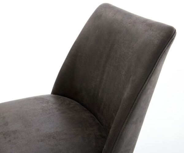 Étkezőszék Elso-Flex mikroszálas antracit vintage kereszt láb széles titán effekt felület 360° forgatható hintamechanizmus zsákrugós matrac - Image 4