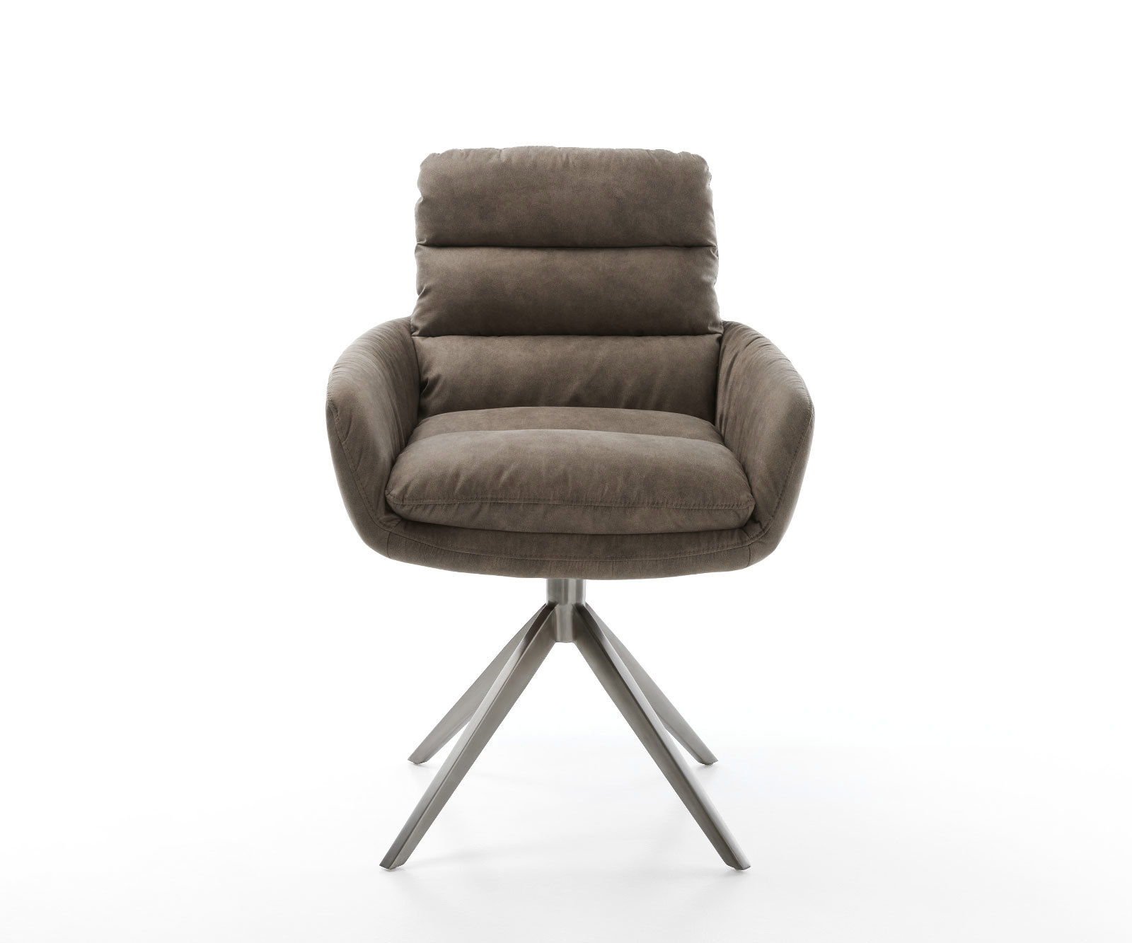 Étkezőszék Abelia-Flex mikroszálas taupe vintage karfás széles grafit kereszt lábas 360° forgatható billenő funkció - Image 2