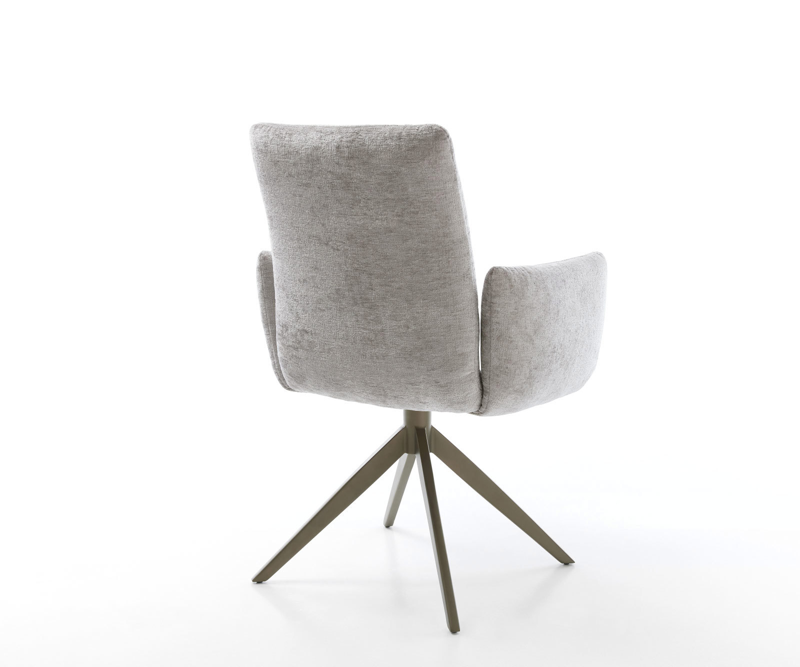 Étkezőszék Jova-Flex kárpitozott karfás mikroszálas ezüstszürke kereszt láb széles titán hatás forgatható 360° billenő zsákrugós - Image 5