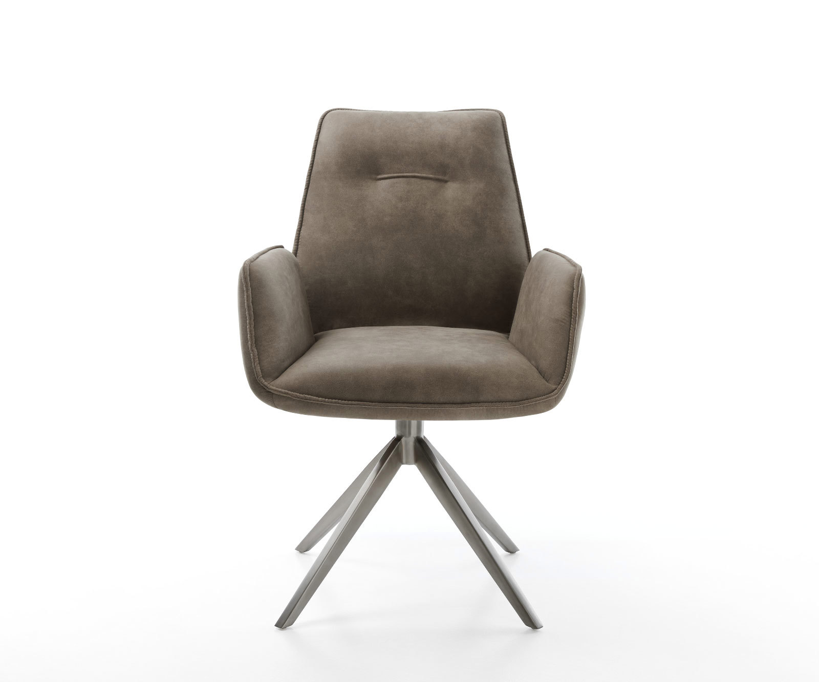 Étkezőszék Zoa-Flex mikroszálas taupe vintage kereszt láb széles grafit 360° forgatható hintamechanizmus zsákrugó - Image 2