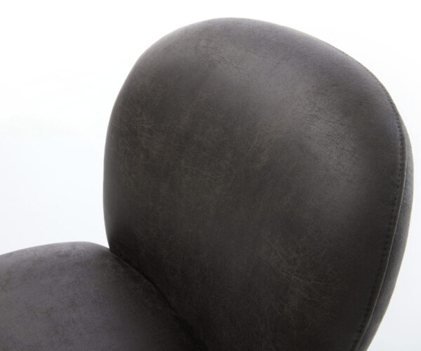Étkezőszék Nube-Flex mikroszálas antracit vintage kereszt láb széles titán effekt felület 360° forgatható hintamechanizmus zsákrugós matrac - Image 4