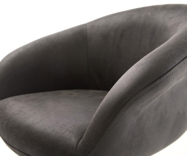 Étkezőszék Vinka-Flex karfás mikroszálas antracit vintage kereszt láb széles titán hatású 360° forgatható hintamechanizmus zsákrugós matraccal - Image 4