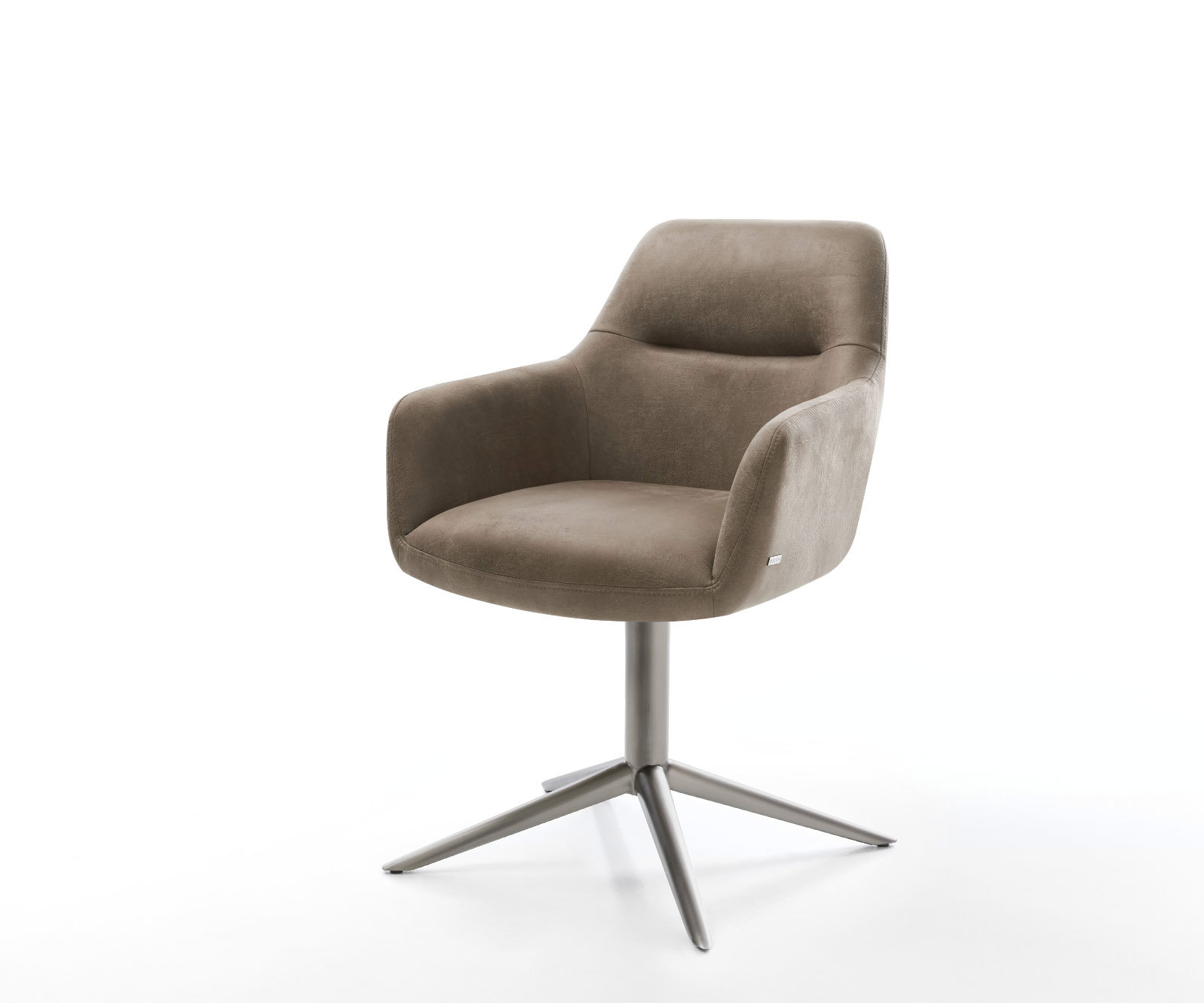 Étkezőszék Pejo-Flex mikroszálas taupe vintage grafit láb 360° forgatható hintamechanizmus zsákrugó