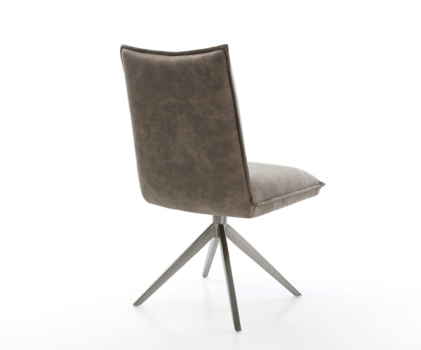 Étkezőszék Lelio-Flex mikroszálas taupe vintage kereszt láb széles grafit 360° forgatható billenő zsákrugós - Image 5