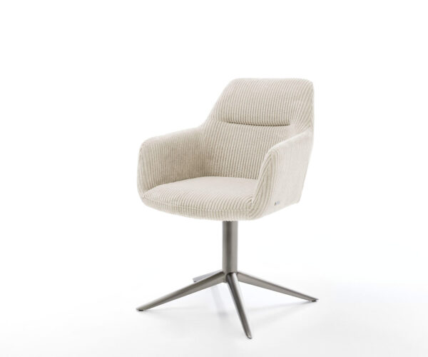 Étkezőszék Pejo-Flex kordbársony bézs grafit láb 360° forgatható hintamechanizmus zsákrugó