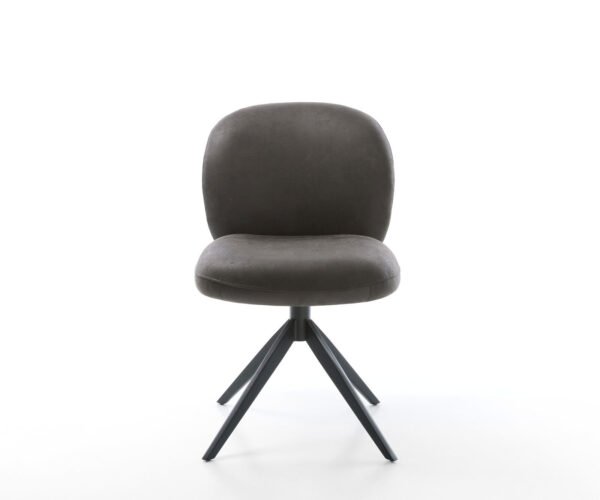 Étkezőszék Nube-Flex mikroszálas antracit vintage kereszt láb széles fekete 360° forgatható hintamechanizmus zsákrugó - Image 2