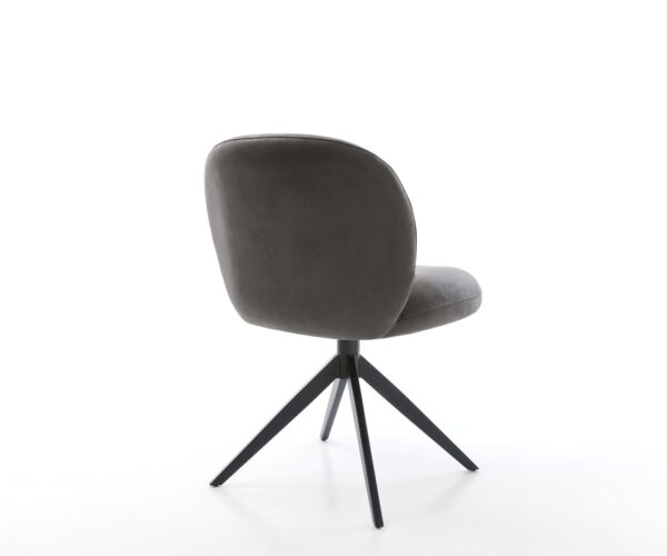 Étkezőszék Nube-Flex mikroszálas antracit vintage kereszt láb széles fekete 360° forgatható hintamechanizmus zsákrugó - Image 5
