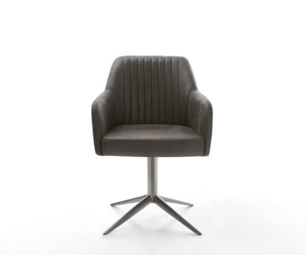Étkezőszék Greg-Flex mikroszálas antracit vintage grafit láb 360° forgatható hintamechanizmus zsákrugós matrac - Image 2