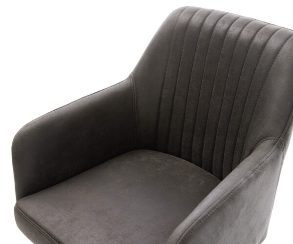 Étkezőszék Greg-Flex mikroszálas antracit vintage grafit láb 360° forgatható hintamechanizmus zsákrugós matrac - Image 4