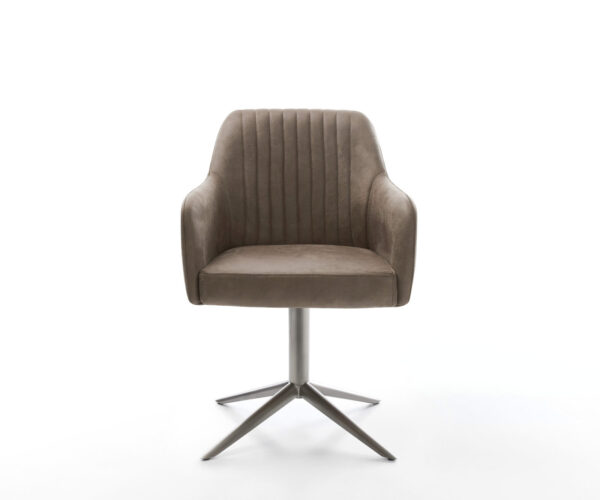 Étkezőszék Greg-Flex mikroszálas taupe vintage grafit láb 360° forgatható hintamechanizmus zsákrugó - Image 2