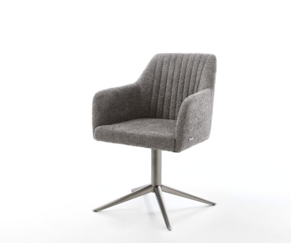 Étkezőszék Pejo-Flex bouclé szürke grafit láb 360° forgatható hintamechanizmus zsákrugós matrac