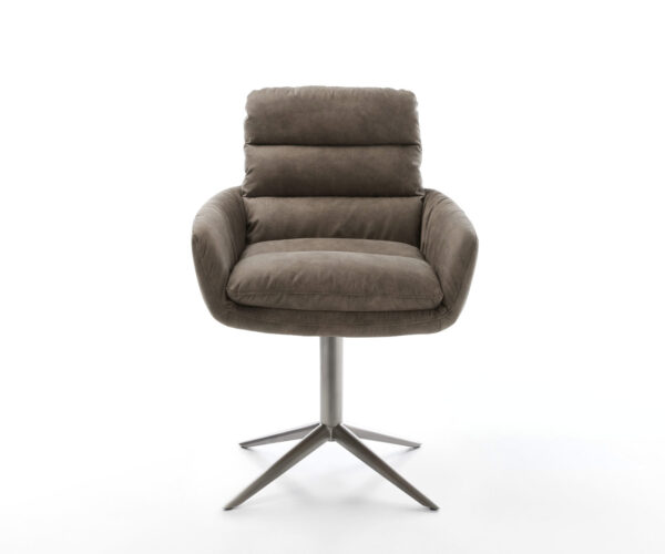 Étkezőszék Abelia-Flex karfás mikroszálas taupe vintage grafit láb 360° forgatható billenő funkció - Image 2