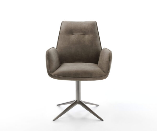 Étkezőszék Zoa-Flex mikroszálas taupe vintage grafit láb 360° forgatható hintamechanizmus zsákrugós matrac - Image 2