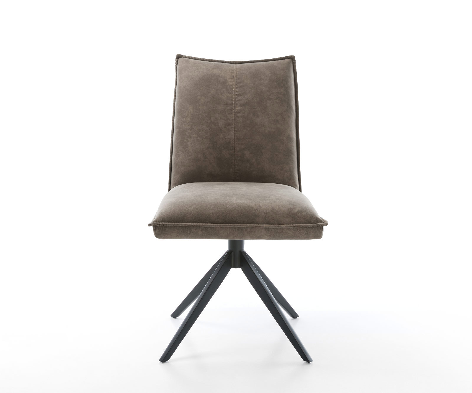 Étkezőszék Lelio-Flex mikroszálas taupe vintage kereszt láb széles fekete 360° forgatható billenő zsákrugós matrac - Image 2