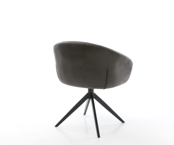 Étkezőszék Vinka-Flex karfás mikroszálas antracit vintage kereszt láb széles fekete 360° forgatható hintamechanizmus zsákrugós matrac - Image 5