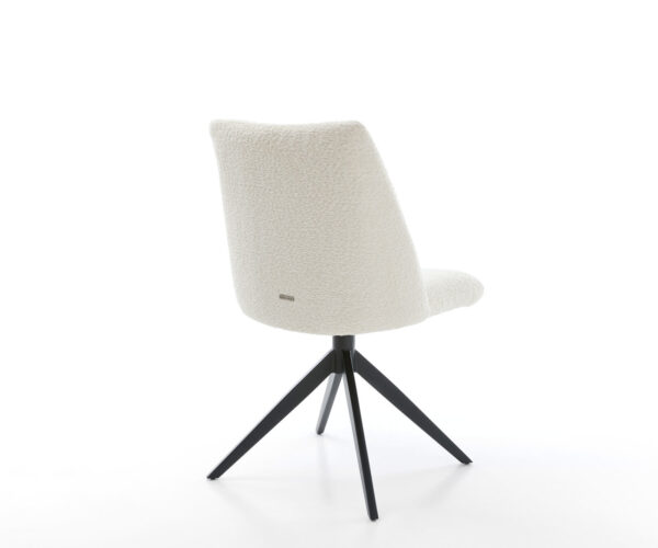 Étkezőszék Elso-Flex bouclé fehér kereszt láb széles fekete 360° forgatható billenő zsákrugó - Image 5