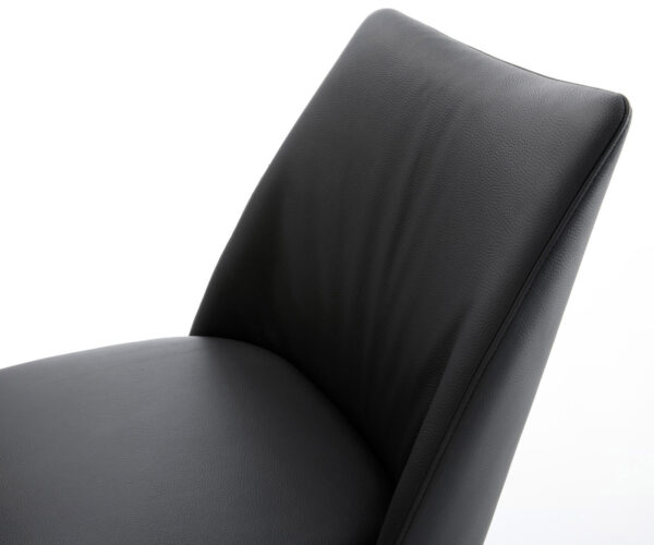 Étkezőszék Elso-Flex valódi bőr fekete kereszt láb széles fekete 360° forgatható billenő zsákrugós - Image 4