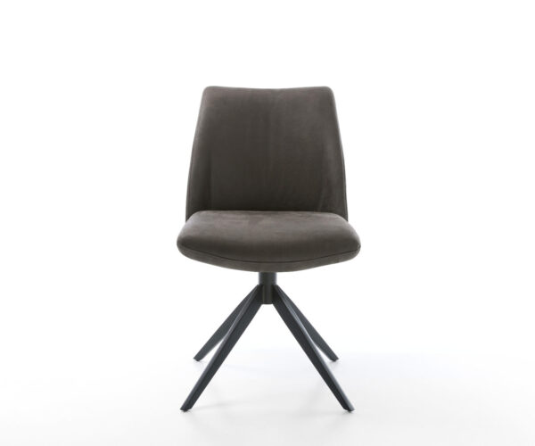 Étkezőszék Elso-Flex mikroszálas antracit vintage kereszt láb széles fekete 360° forgatható billenő zsákrugós - Image 2
