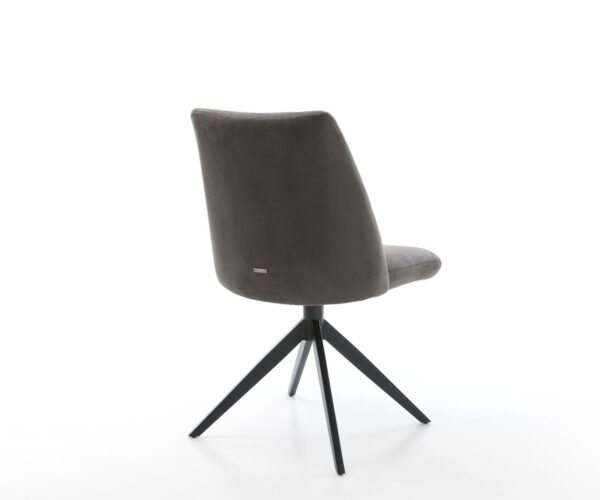 Étkezőszék Elso-Flex mikroszálas antracit vintage kereszt láb széles fekete 360° forgatható billenő zsákrugós - Image 5
