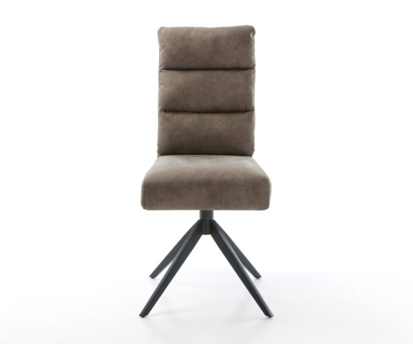 Étkezőszék Pela-Flex mikroszálas taupe vintage kereszt láb széles fekete 360° forgatható billenő zsákrugós matrac - Image 2