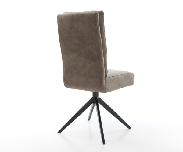 Étkezőszék Pela-Flex mikroszálas taupe vintage kereszt láb széles fekete 360° forgatható billenő zsákrugós matrac - Image 5